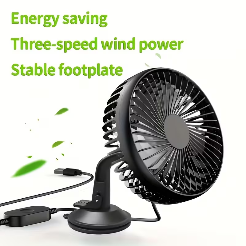 USB , USB , , Suction Cup , Three-Speed Adjustable, Powerful Airflow, Brushless Motor, Quiet Operation, Non-Slip Silicone Base, Suitable for Dashboards, Windshields, and Various Scenarios