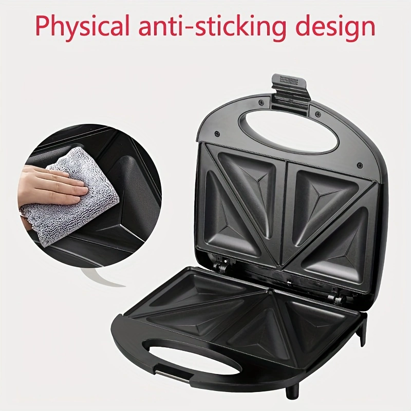 Electric Sealed Sandwich Maker Grill with Nonstick Plates, Makes Stuffed French Toast, Omelets, Compact & Easy to Store, Black