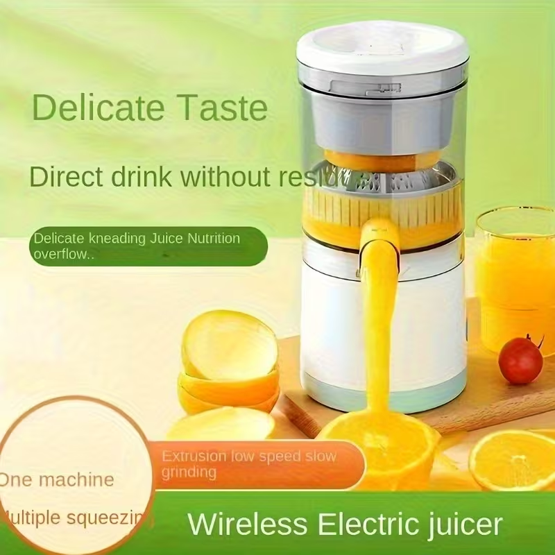 Portable Rechargeable Juicer, Efficiently Separates Pulp And Delivers High Juice Output, Lithium Battery-Powered, Suitable for Various Settings Such As Homes, for Fruits Like Oranges Lemons Watermelons And Grapes
