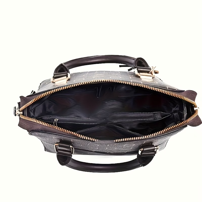 1pc Ladies Fashion Crossbody Bag, Zipper Closure Shoulder Handbag, Polyester Lining, Colorful Monogram Print On The Edge, Casual Ladies Purse, Wallet Crossbody Bag
