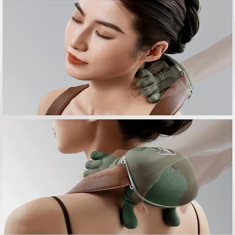 Bionic Neck Shoulder Massager Heated Back Massagers Electric Kneading Muscles Massage Pillow Neck Waist Leg Body 3Level Modes
