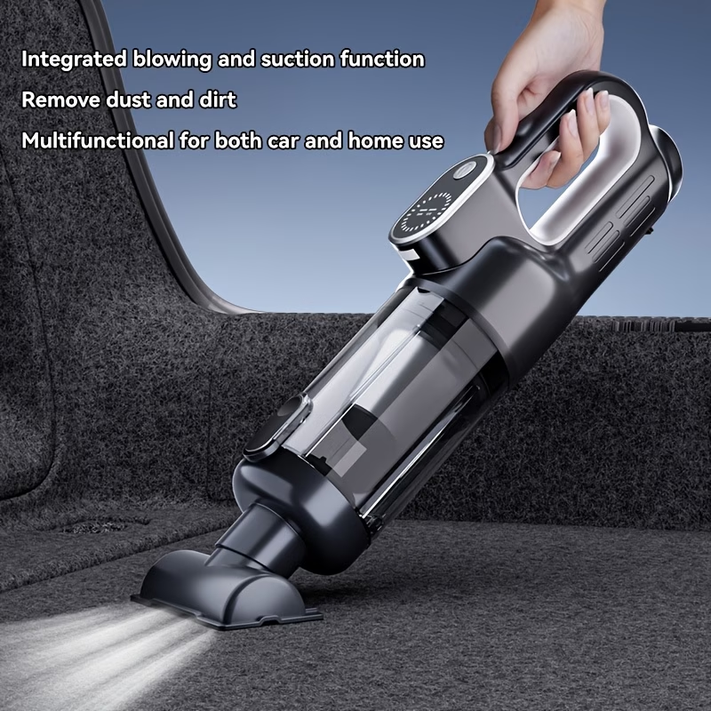 Car Vacuum Cleaner with Super Powerful Suction, Rechargeable Handheld Large Power Cordless Vacuum Suitable for Home and Auto Use