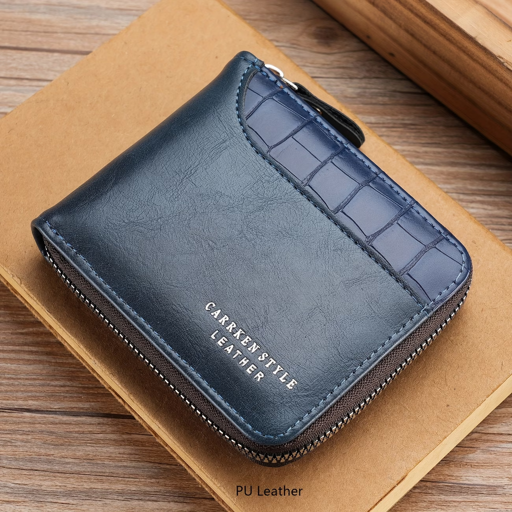 New Men's Wallet Fashion Multi-functional Spliced Zipper Coin Purse for Young Students Versatile Large Capacity Card Holder