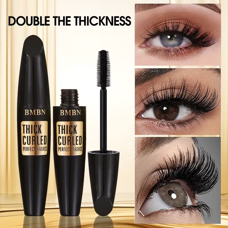 4D Waterproof Mascara for Volume, Provides Long-Lasting Curl And Length to Lashes, Deep Black Color, No Clumps for Striking Eyes