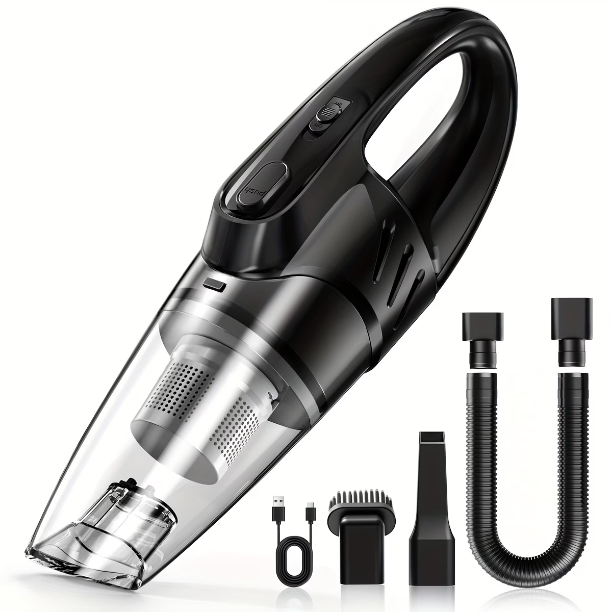 Vacuum Cleaner, Strong Suction, Handheld Vacuum, 2000Mah Large Capacity, Low Noise, Comes with 5 Accessories, Household Vacuum, Mini Vacuum for Car Interior Cleaning, Pet Hair, Kitchen, Home Cleaning Supplies, Car Accessories, Car Supplies Gift
