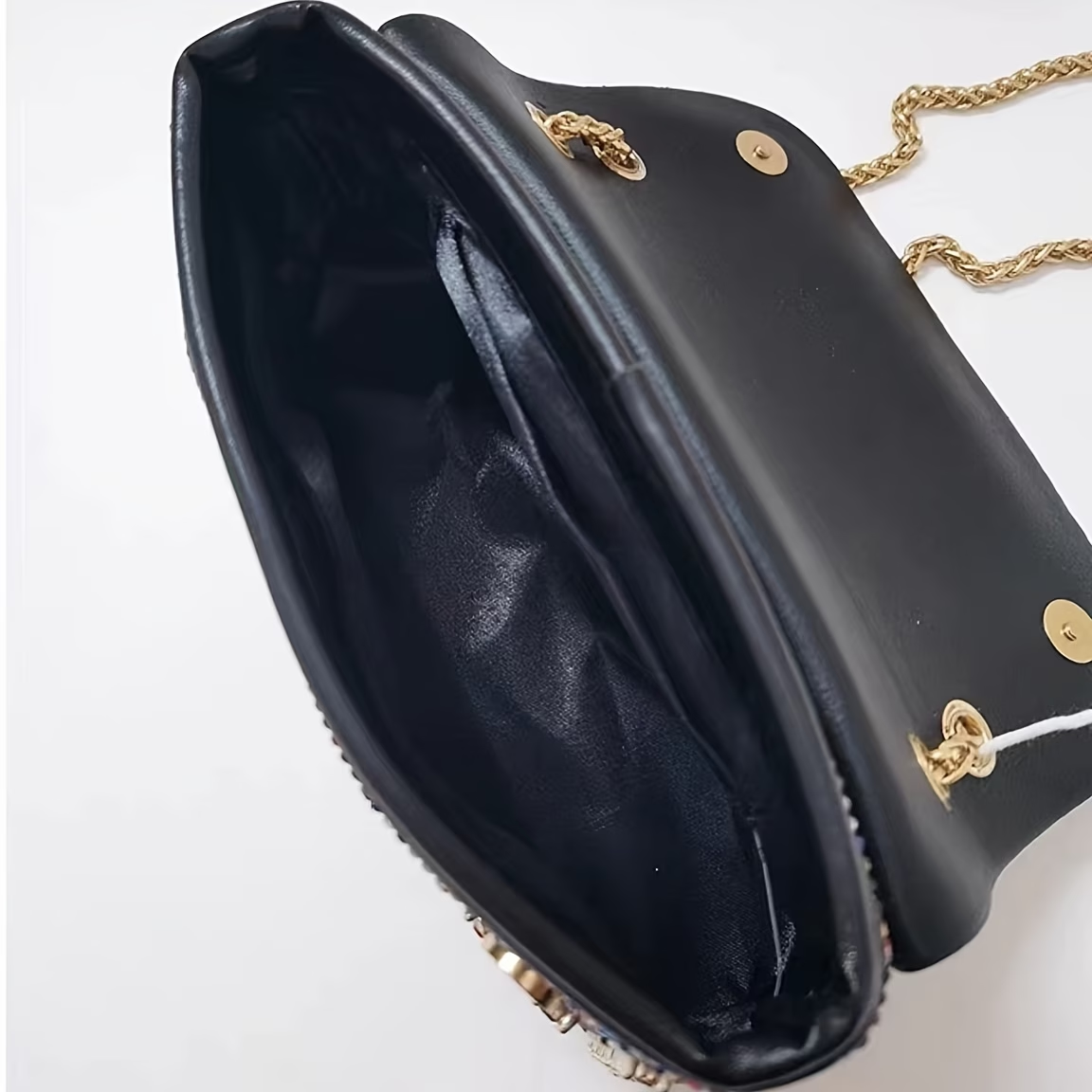 Rhinestone Clutch Bag Women'S Evening Bag, Sparkling Handheld Party Wallet, Texture, Full Diamond Heavy Decoration, Large Capacity, Golden Chain Shoulder Strap, Suitable For Dinner, Party, Formal Events, Halloween Gifts, Christmas Gifts
