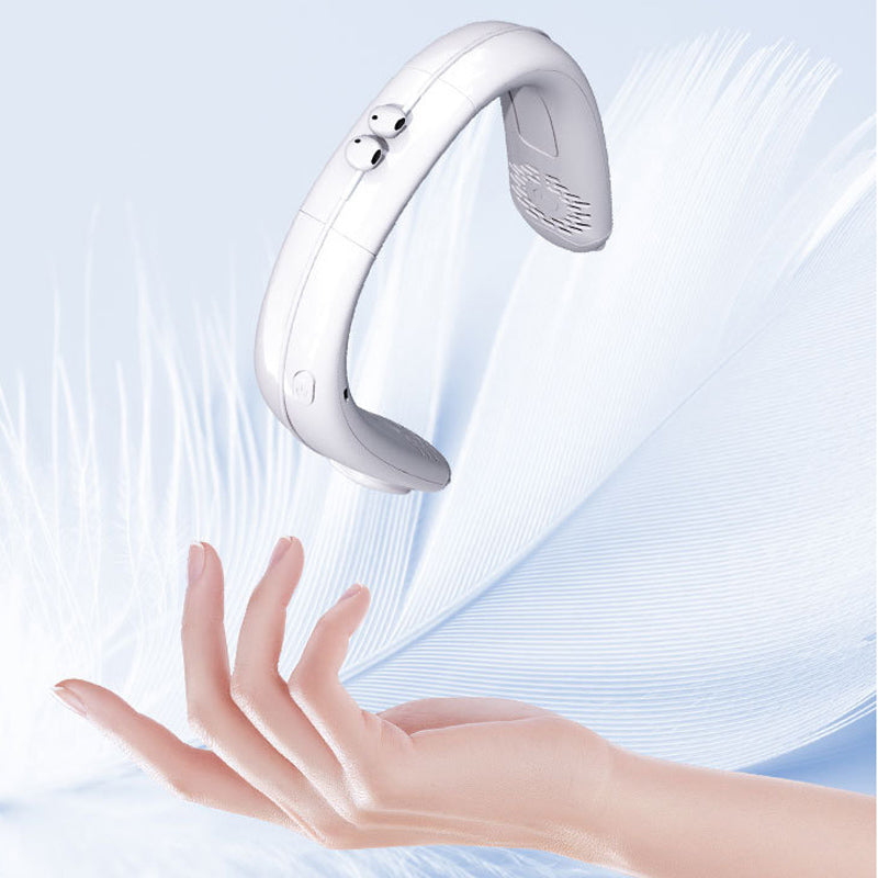 New neck fan, Bluetooth headphones, bladeless neck fan, USB rechargeable, 2-in-1 headphone and fan