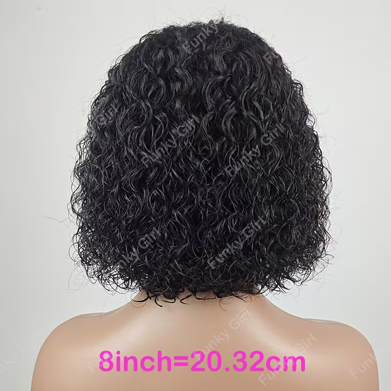 13x4 Lace Front Human Hair Wig | Water Wave Short Bob, Pre Plucked With Baby Hair, 180% Density, Brand: FUNKY GIRL