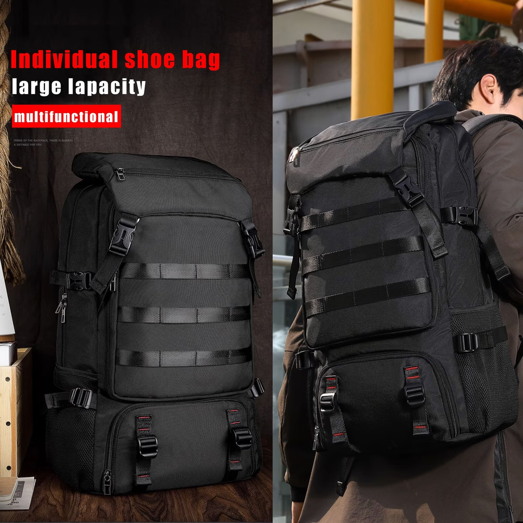 New 70-Liter Large Capacity Vacation Travel Backpack for Men'S Leisure Outdoor Hiking And Mountaineering, Sports Camping Backpack for Business Travel, Lightweight And Multi Functional Backpack for Women'S 15.3-Inch Laptop Backpack