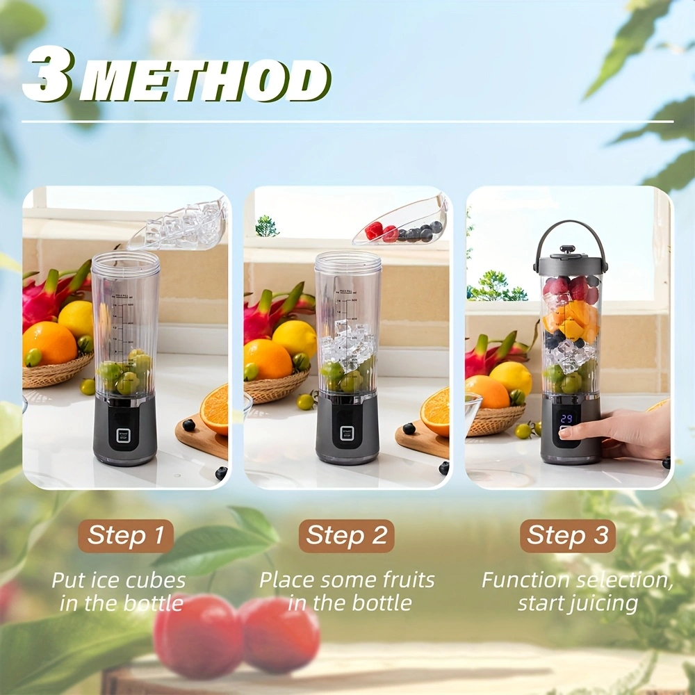 Multifunctional baby food processor, fruit and vegetable juicer, household ice crusher, USB rechargeable portable juicer