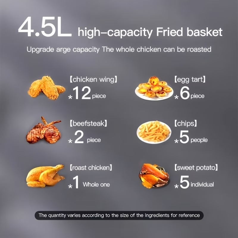 6Liters Air Fryer Large Capacity Touch Chips Machine Fried Chicken Deep Frying Pan Household