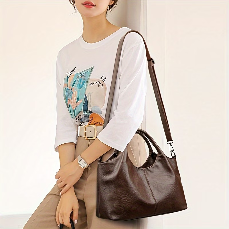 Handbag Handbag High-Quality PU Wo 's Hand Carry Simple Casual Handbag Banquet Shopping Travel Handbag