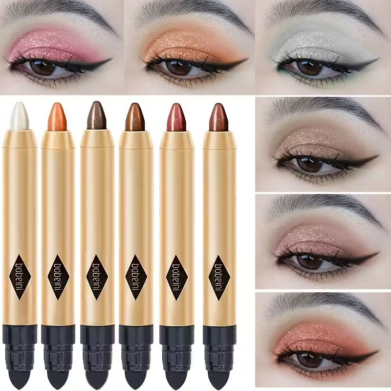 6pcs Set of Shimmering Eyeshadow Sticks with Dual-Ended Design, Shimmery & Glitter Finish for Effortless Eye Makeup – Perfect for a Sophisticated Look, Makeup Eyeshadow Palette, Makeup Stick, Eyeshadows for Women, Glamorous Look, Party Makeup