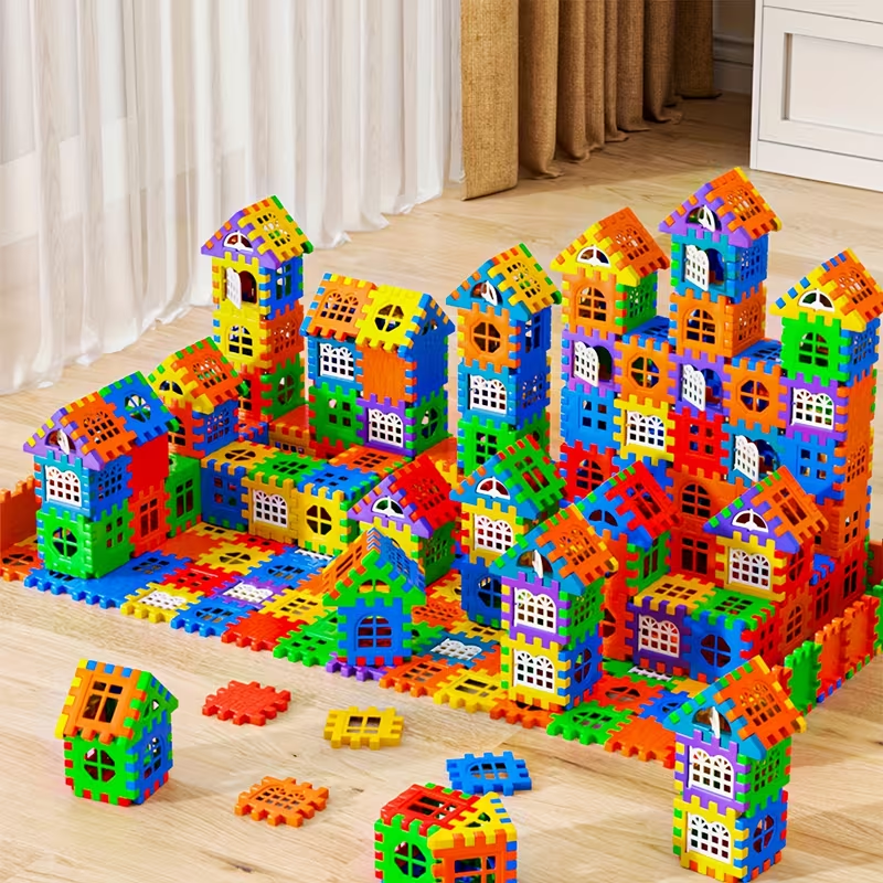 Large House Building Blocks Toys Suitable for - Multicolor Window Design Blocks with Compatible System for Building, Creative Learning, Realistic House Models for & Play, Window Panel Assembly Gifts