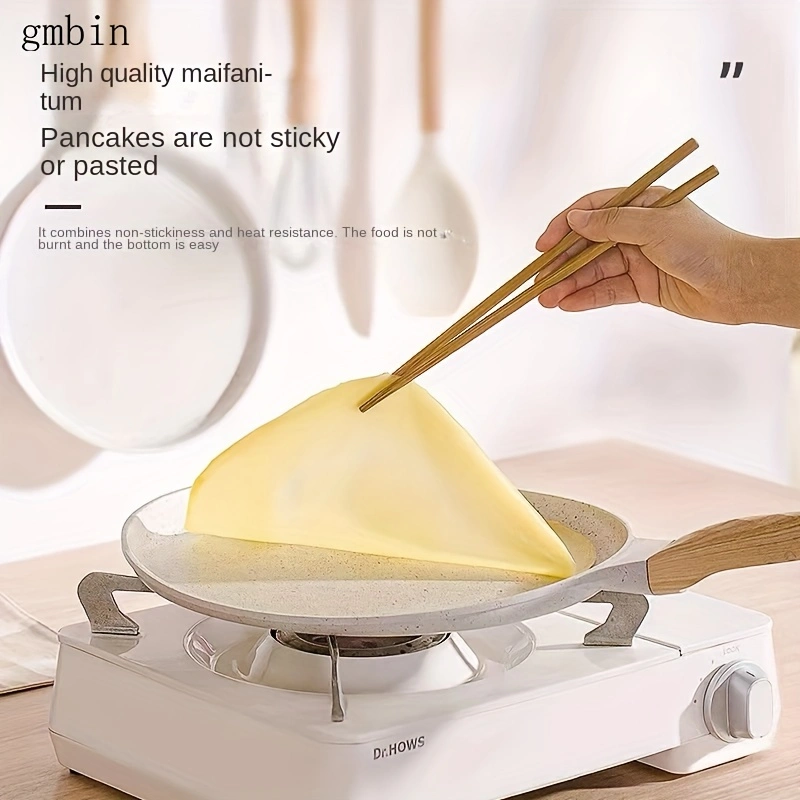 Non-stick crepe frying pan, suitable for crepes, tortillas, and risotto - induction cooker compatible. Features a non-stick coating on the bottom for even heat distribution and easy cleaning.