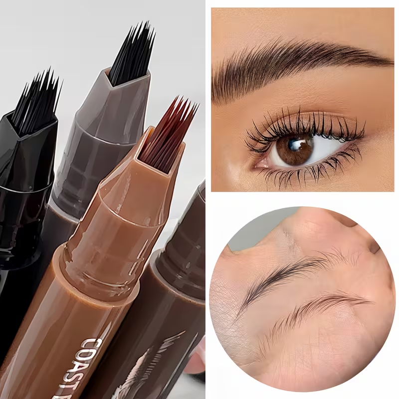 Dual-Effect Quick-Result Waterproof Eyebrow Pencil: Multi-branch Brush Head Design for Defining Each Eyebrow Hair with a Single Stroke + Precise Hairline Filling. Waterproof, Long-lasting Color That Resists Smudging. Three-dimensional Hair-like Flow