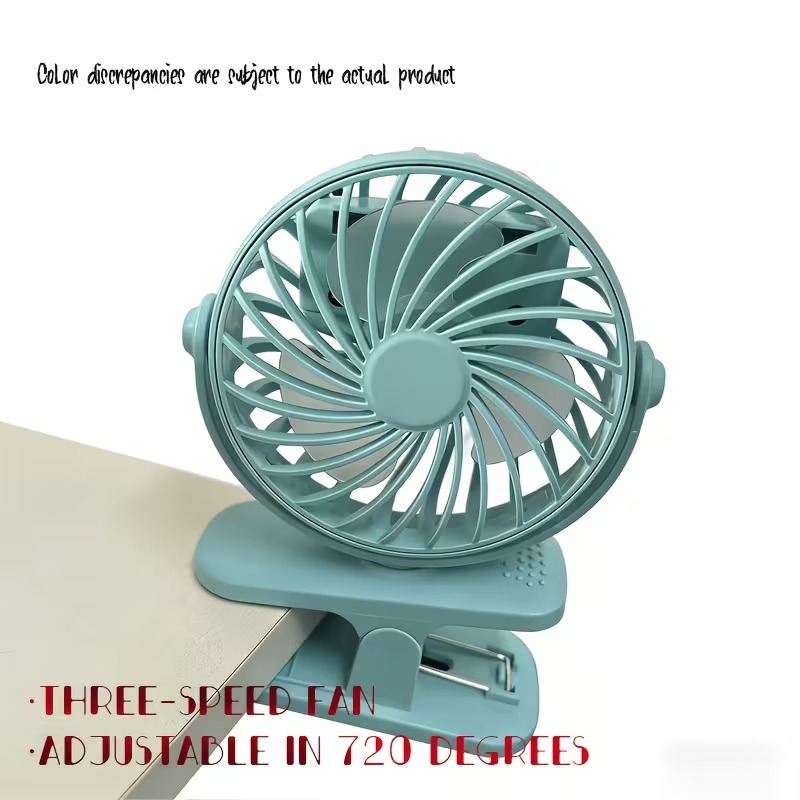 A Fan That Can Be Adjusted 720 Degrees, a USB Clip-On Fan, Compact And Portable, Ideal for Outdoor Activities And Use in