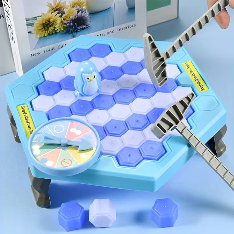 A 55pcs Penguin Ice Breaker Trap Puzzle Game, a 2-4 Player Family Board Game, STEM Toy for Kids, Logic Thinking Training, Multiplayer Interactive Parent-Child Strategy Game, Birthday Gift for Boys and Girls Ages 3+