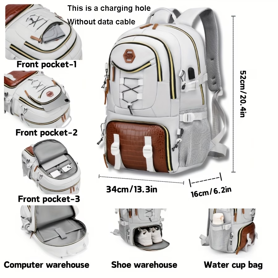 New Multifunctional Men's Fashion Backpack for Short Trips, Business Travel Bag with Multiple Pockets and Large Capacity, Laptop-Friendly, Stylish Casual Shoulder Bag, Commuter Bag, Overnight Stay Bag, Perfect for Students, Work, School