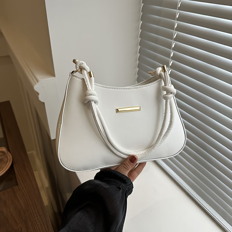 Women'S Shoulder Bag - Stylish Underarm Square Bag, Elegant Temperament Handbag, Large-Capacity Commuting Crossbody Bag, Candy-Colored Versatile Square Bag, Artificial Synthetic Faux Leather Material
