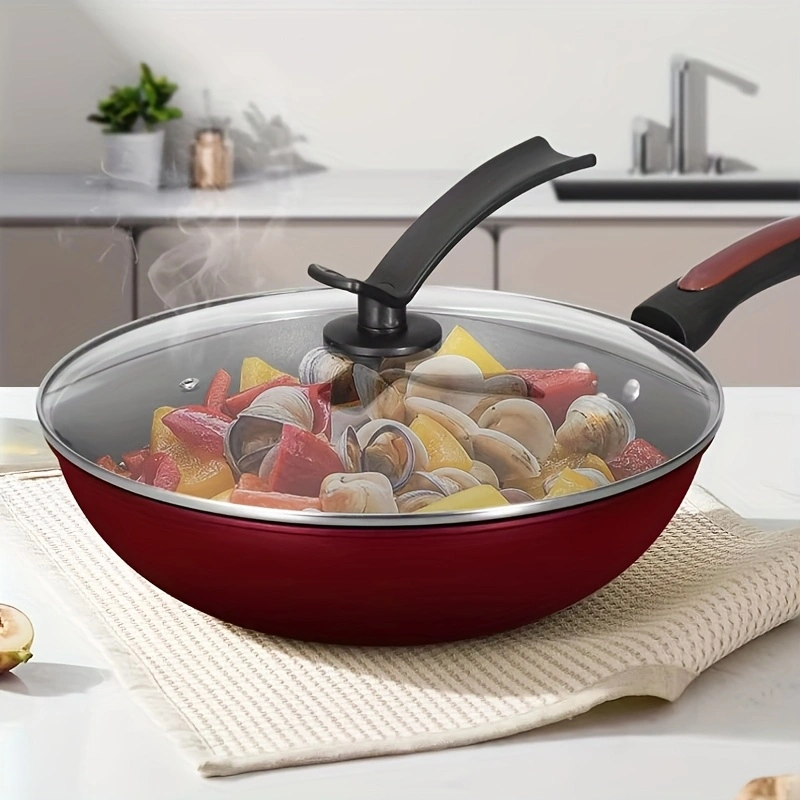 3-piece cookware set: wok, frying pan, and saucepan