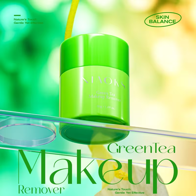 Green Tea Rotary Makeup Remover, Makeup Remover Lotion Makeup Remover Oil Suitable for Face, Lips And Eyes Suitable for Removing All Types of Makeup, Mild Without Irritation, Clear Without Residue, Deep Clean Skin, Deep Moisturize Face