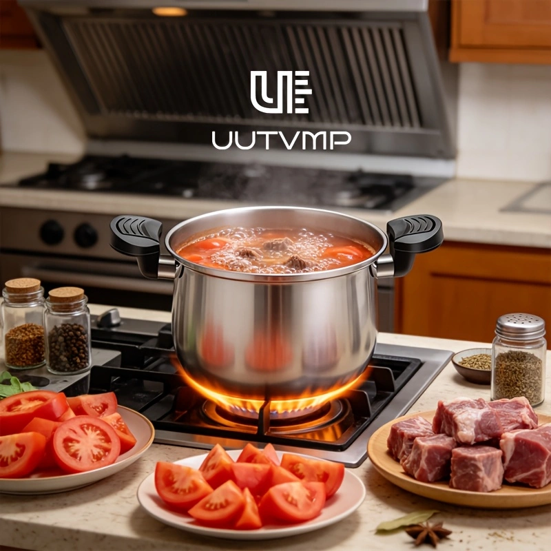 Multifunctional large-capacity stew pot, stainless steel braising pot, stock pot, explosion-proof large-bellied pot