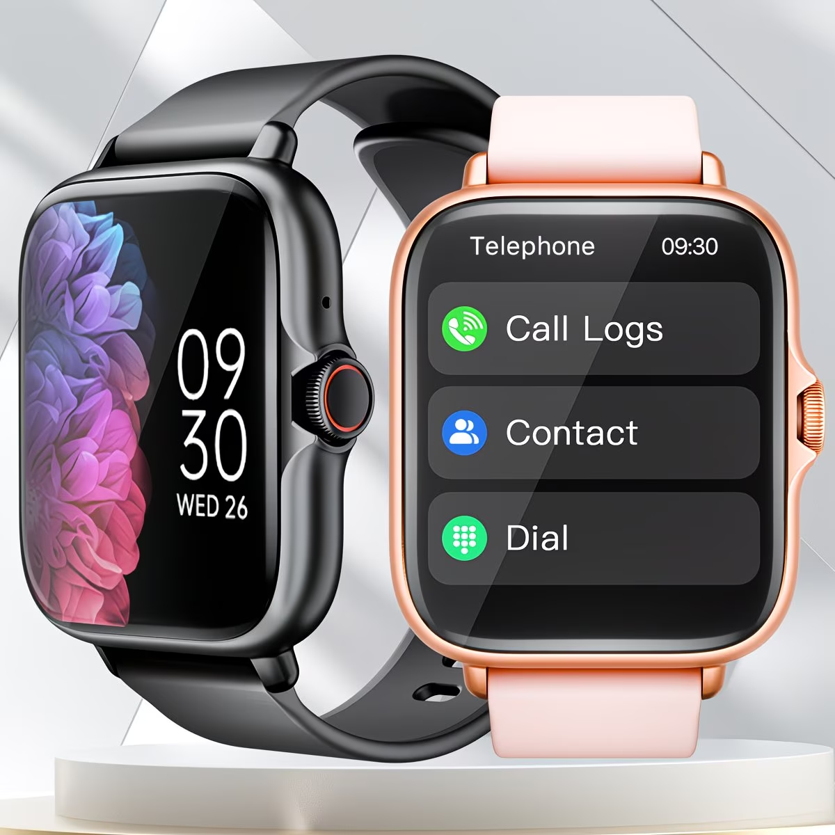 Smart Watch, 1.83'' Full Touch Screen Display with Message, Answer Make Call Smartwatch, Sports Pedometer, Information Alerts, for Iphone/Android Phones, Smartbands Fitness Watch for Women/Men Friend Gift, Birthday Gift