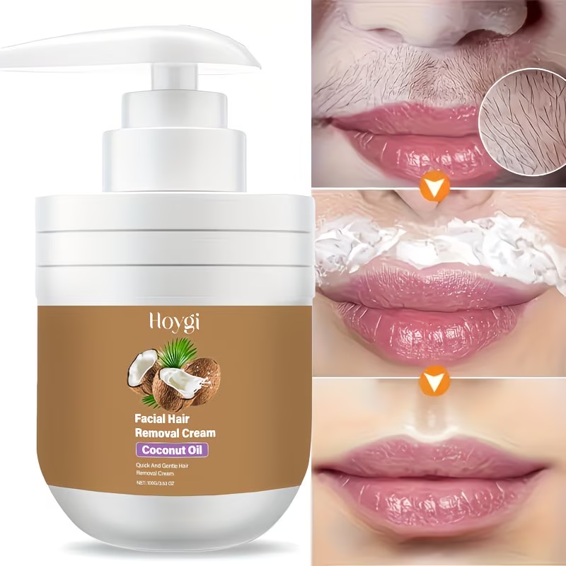 100G Summer Coconut Facial Gentle Hair Removal Cream, Facial Hair Removal Men'S And Women'S Lip Hair And Mustache Gentle And Non-Irritating