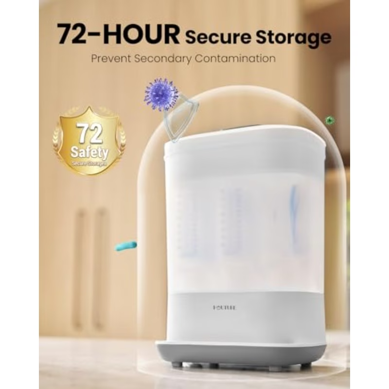 TURAOHU Bottle Sterilizer, 6-In-1 Bottle Sterilizer And Dryer, Electric Steam Bottle Sanitizer for Stuffs, Bottles And Breast Pump Additions