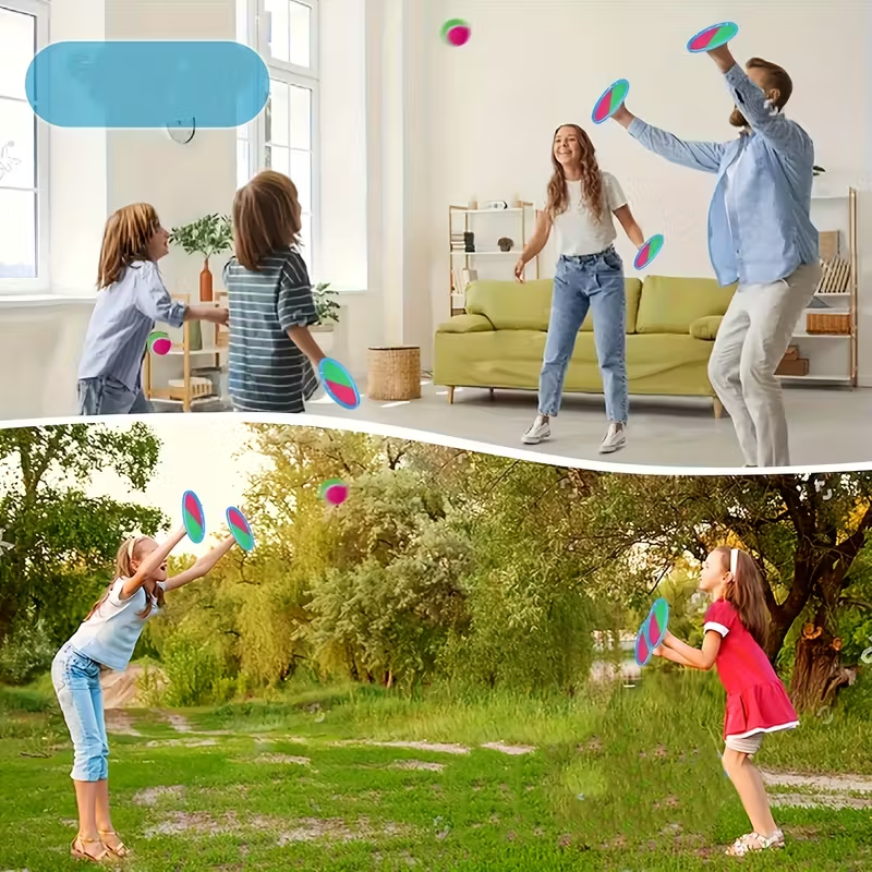 Shun Fei Kids Outdoor Sports Ball Toy - Toss & Catch Game with 2 Rackets & & Pink High-Index Plastic, Durable Backyard Beach Toy for Family Fun, Easter Gift for Kids & Adults, Outdoor Play, Playful Design, Sturdy Construction