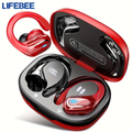 LIFEBEE Wireless Earbuds with Earhooks - Pure Bass Sound, Dual-LED Display, Noise Cancelling Headset with Built-in Microphone for Running Sports