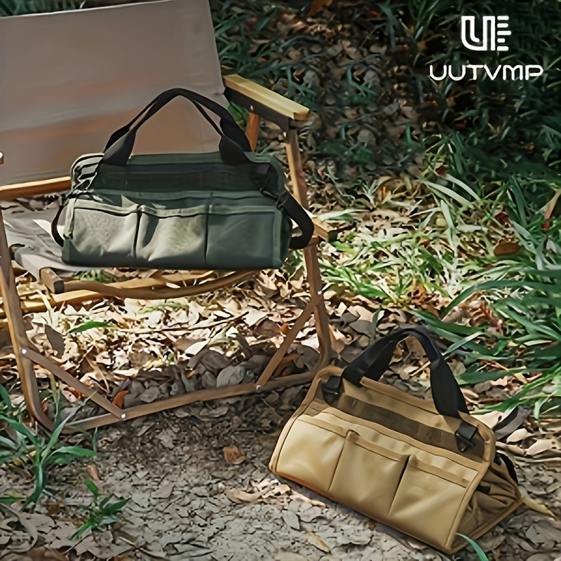 Tool Organizer Bag – Suitable for Outdoor, Camping, and Hiking Gear; Features Wall-Mountable, Handheld, and Crossbody Carrying Options.