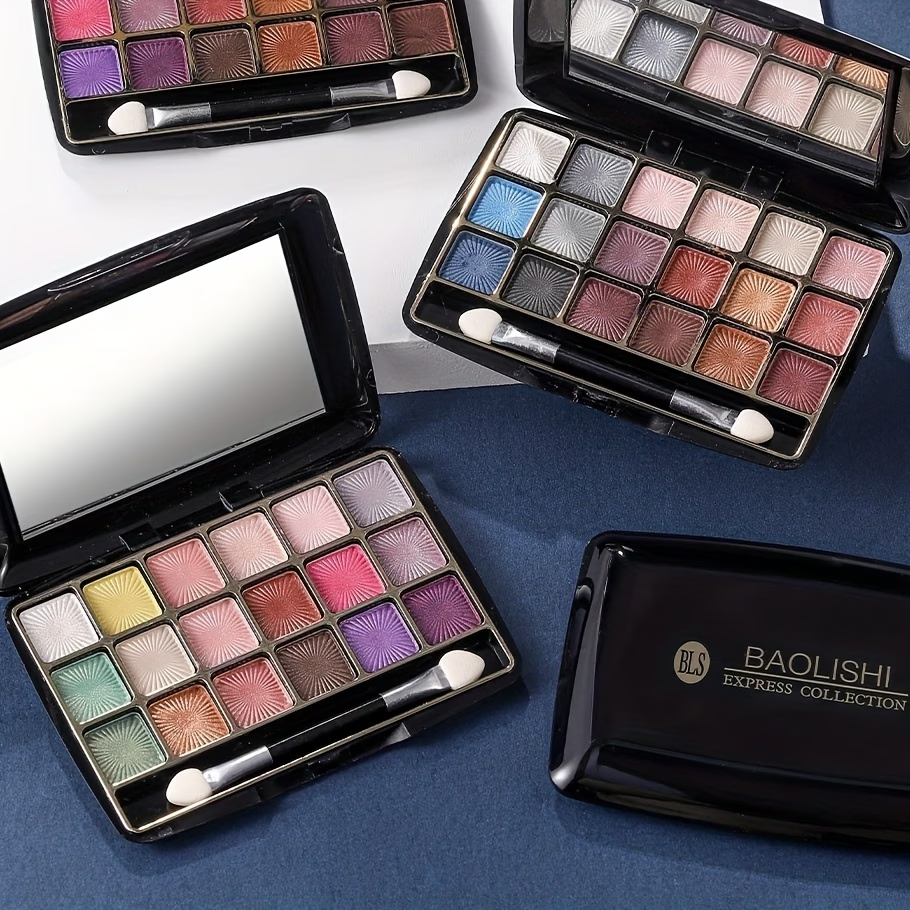 18 Shades Long Lasting Matte Eyeshadow Palette - Plant Squalane, Pearly Finish, Earth Tones, Natural Colors, Gift for Women