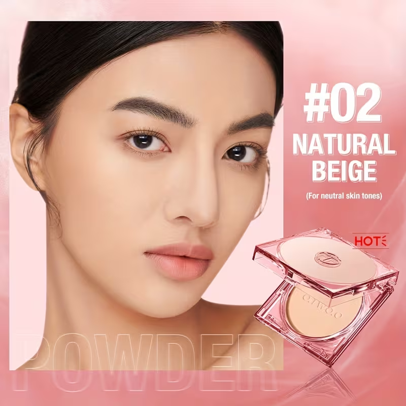 O.TWO.O 3D Soft Focus Face Powder Waterproof Long Lasting Oil Control 24H Natural Skin Tones Anti-Transfer, Non-Absorbent for All Skin Types & Tones, Includes Puff Makeup Powder Foundation Daily Essential Otwoo Makeup for Women