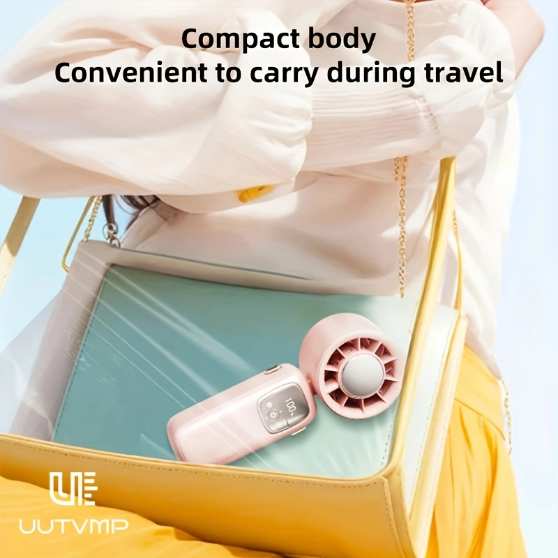 Superconducting ice-ceramic cooling handheld fan, rechargeable, with a 4000mAh high-capacity battery for long battery life, stylish design, a must-have cooling device for summer.