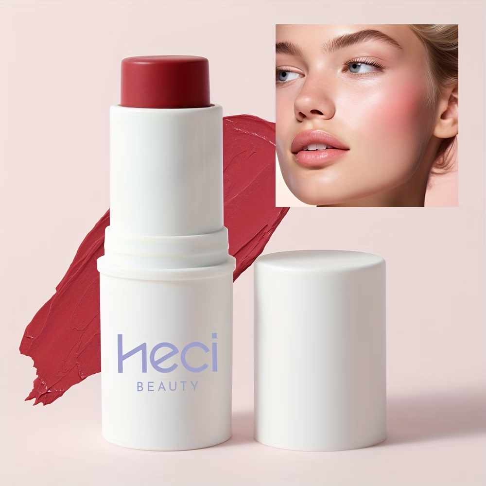 3-In-1 Cream Blush Stick, Long-Lasting Waterproof, Moisturizing, High Color Rendering, Easy to Carry, Spread/Smudge, Beginner-Friendly, Gentle/ Non-Irritating, Blush, Eyeshadow, Lipstick Multifunctional Facial Makeup, Christmas Valentine's Day Gift