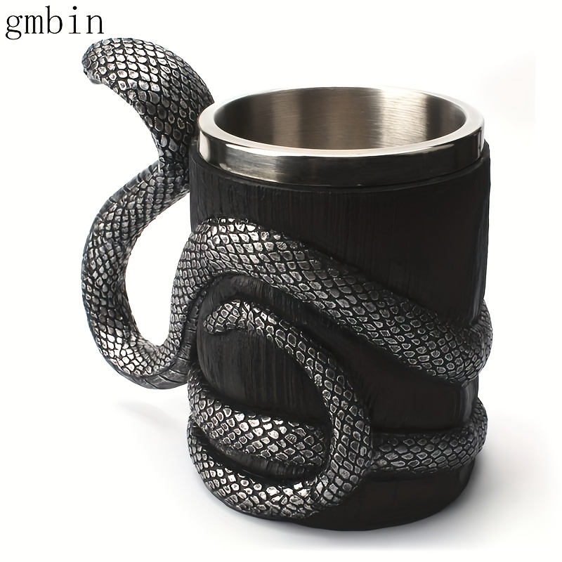 Double-walled stainless steel mug, large size, vintage whiskey/beer mug, suitable for home use.