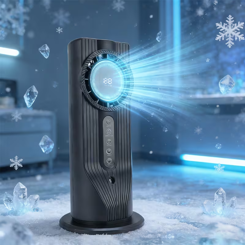 USB Plug-in Tower Fan, Multi-functional Cool Mist Fan, Portable Cooler - Dual Motor 5-Speed Fan, Portable and Lightweight Design, Suitable for Office, Travel, Camping, RV, Modern and Stylish, Humidifying Function