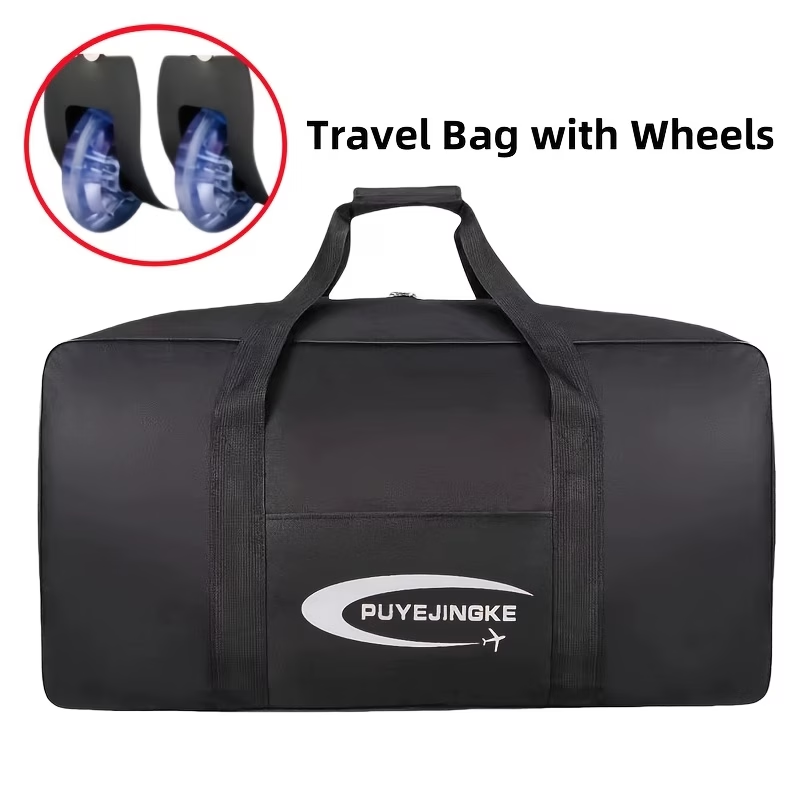 1pc Enormous Suitcase with Wheels, Large Portable Travel Bag, Foldable Travel Bag, Multifunctional Luggage Bag - Extended Handle Design, Upgraded Smooth Crystal Wheels - Suitable for Short And Long Distance Travel, Outings, Moving, College