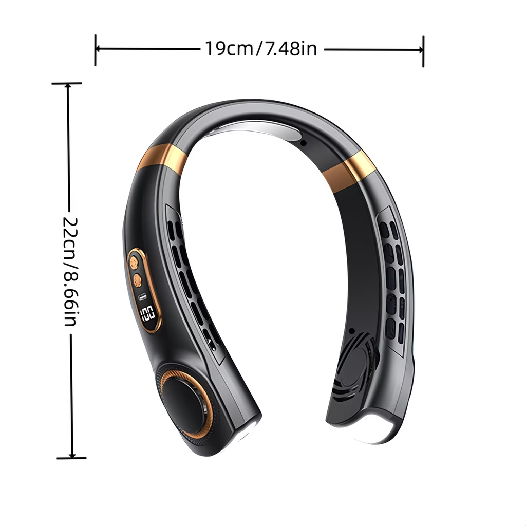 1pc Portable Wearable Neck Fan - Personal Fans for Outdoor And Indoor Use, Hands-Free, Leafless, Rechargeable, Headphone Design, USB Charging Device with Long-Lasting Battery Life And Adjustable Speed
