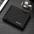 Men's Genuine Leather Short Wallet with Large Capacity Card Slots, Holiday Gift Top Layer Cowhide RFID Blocking Credit Card Holder Portable Cash Business Office Commute Anniversary Birthday Valentine's Day Gift Leather Wallet Father's Day Present