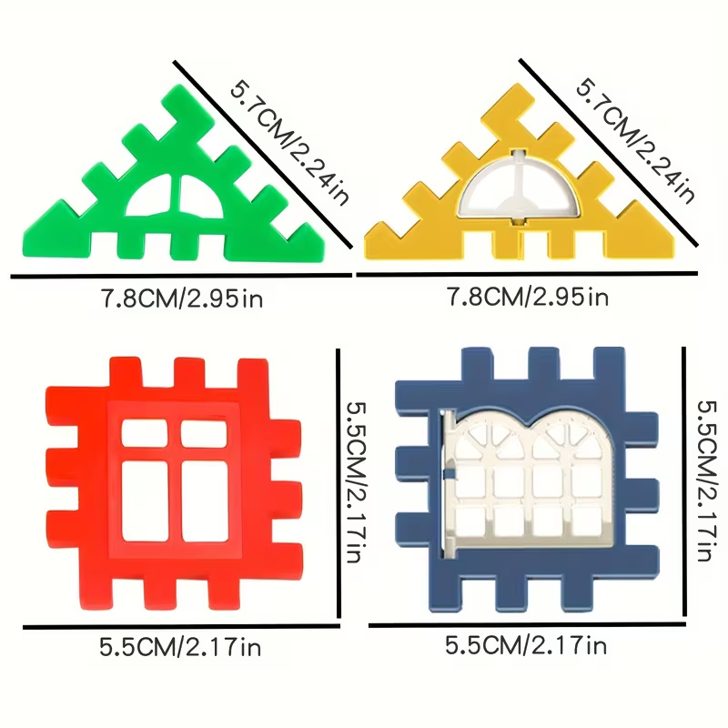 Large House Building Blocks Toys Suitable for - Multicolor Window Design Blocks with Compatible System for Building, Creative Learning, Realistic House Models for & Play, Window Panel Assembly Gifts