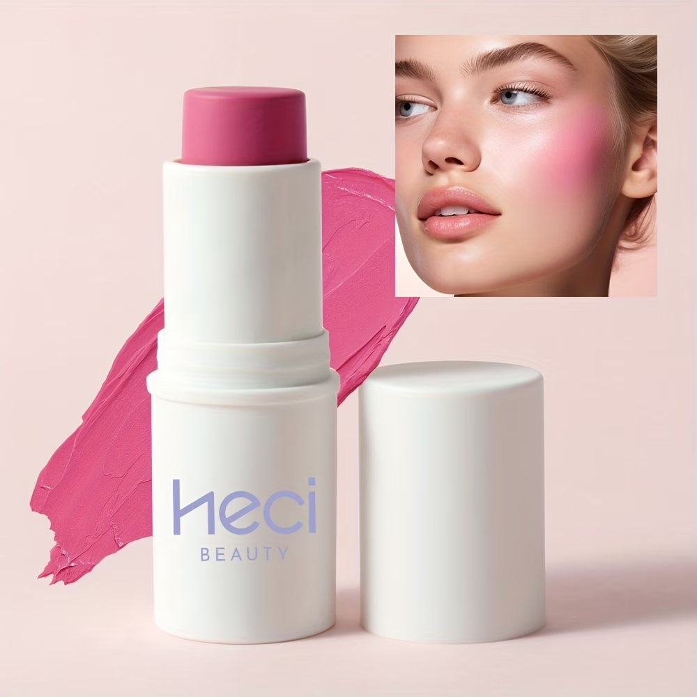3-In-1 Cream Blush Stick, Long-Lasting Waterproof, Moisturizing, High Color Rendering, Easy to Carry, Spread/Smudge, Beginner-Friendly, Gentle/ Non-Irritating, Blush, Eyeshadow, Lipstick Multifunctional Facial Makeup, Christmas Valentine's Day Gift