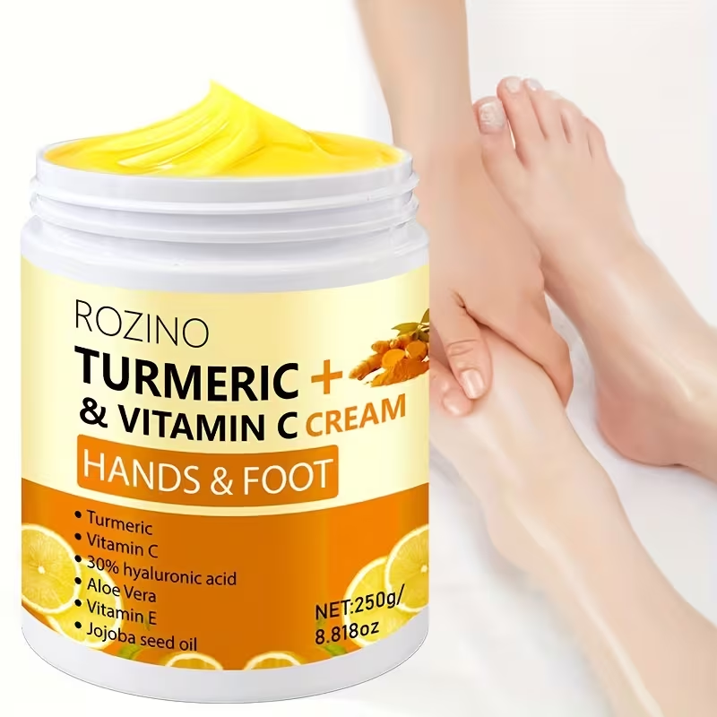 Immediately Hydrate Your Skin During Autumn And Winter. This Turmeric And Vitamin C Hand And Foot Cream Penetrates The Skin in 5 Seconds, Providing Instant Moisture And Deep Hydration. It Keeps The Skin Cool And Non-Greasy While Ensuring Long-Lastin