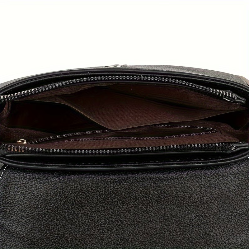 1pc Solid Color Hardware Decoration Flip-top Crossbody Bag, Single Shoulder Bag, Suitable for Women's Daily Use Crossbody Bag, Wallet