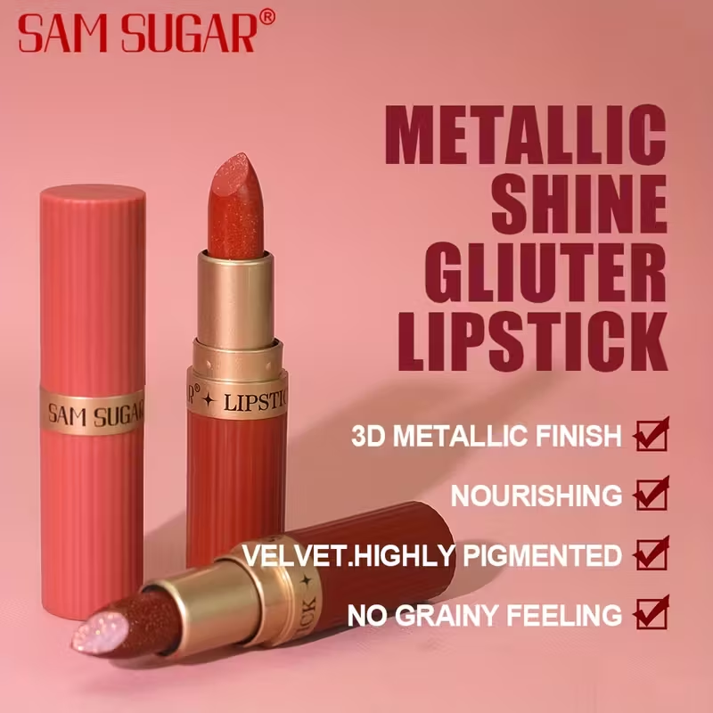 1pc SAM Waterproof Pearlescent Lip Gloss - Long-Lasting Shimmer Lipstick, Non-Sticky Hydrating Formula with Pearlescent, Moisturizing Lip Gloss for All Skin Types (,,, Tints) - Easy Application