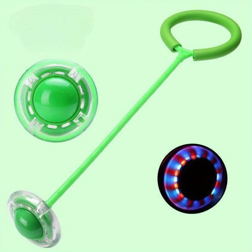 [Light-Up Jump Rope] 1pc Triboluminescence Flash Jump Rope Ball - Pink PVC Skipping Toy with Bright Light-Up Wheels for Fitness, Exercise & Fun Outdoor Games, Sports Training Gear | Colorful Toy Design | Dynamic Play Item