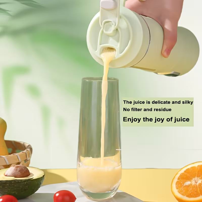 Hilton Portable Juicer Blender, Heavy-Duty Mini Juice Maker with 12 Blades & 21000 RPM, Auto-Clean Function, Ice Crusher for Smoothies Milkshakes Fruits Vegetables, Compact for Travel, 530ml