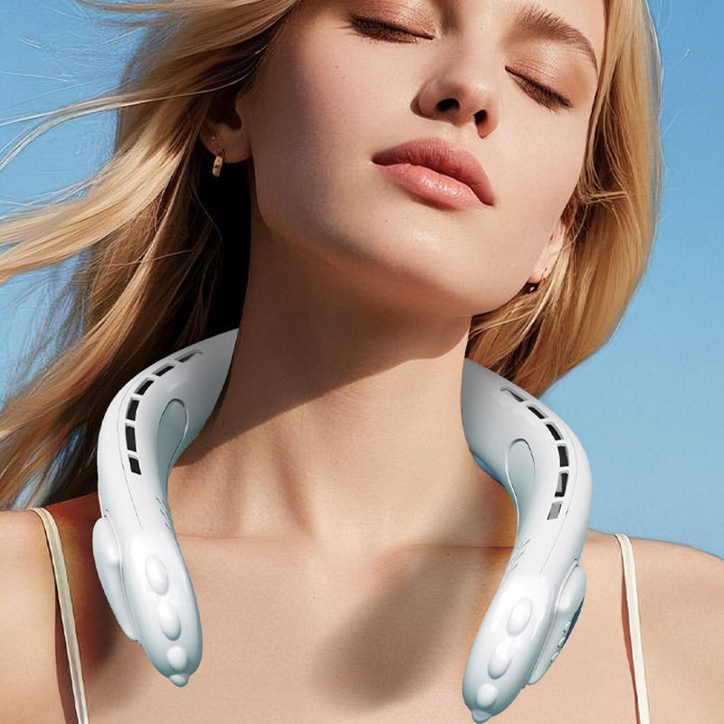 New neck fan, Bluetooth headphones, bladeless neck fan, USB rechargeable, 2-in-1 headphone and fan